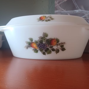 Vintage Arcopal France Oven Dish with Lid "Fruits de France