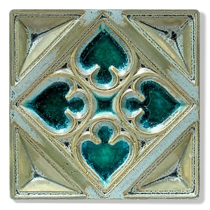 Author&#39;s art ceramic tile  Size 150x150x15 mm. Each tile is handmade and may differ in size by 2 mm.