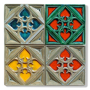 panel of ceramic tiles. author's handmade work. 310x310x15 mm.