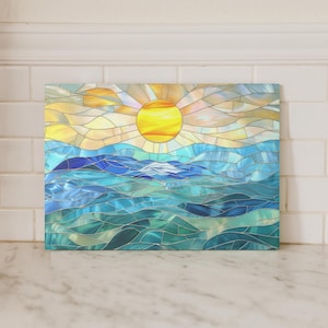 Ocean Stained Glass Cutting Board