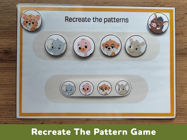 Savanna Animal Matching Activity, Pattern Recognition Game Printable ...