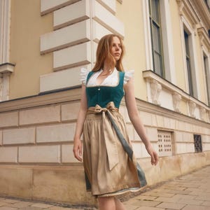 Dirndl Roseline for women, Long dirndl dress for the Oktoberfest, Volksfest or folk festival in Bavaria, tradtional festliches dirndl