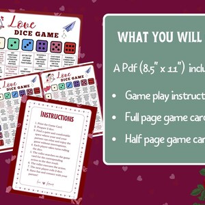 Love Dice Game, Printable Love Game Dice, Couples Game Night, Instant ...