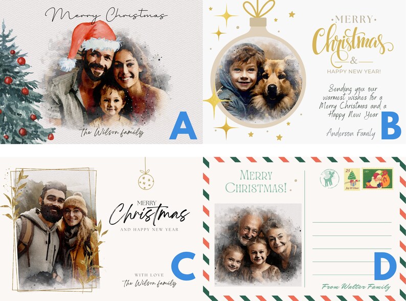 Custom Christmas Card From Photo Digital Print, Custom Familiy Print