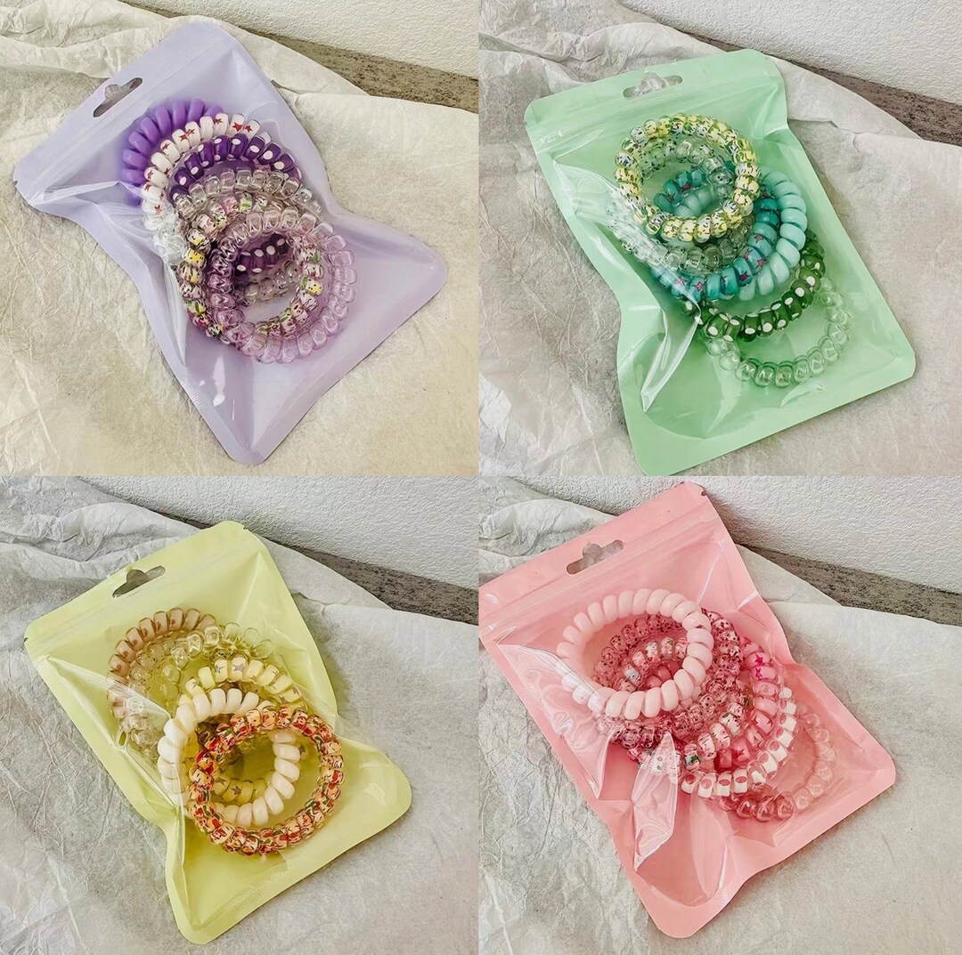 Jelly Hair Ties // Spiral Coil Girl Ponytail // All Colors Etsy