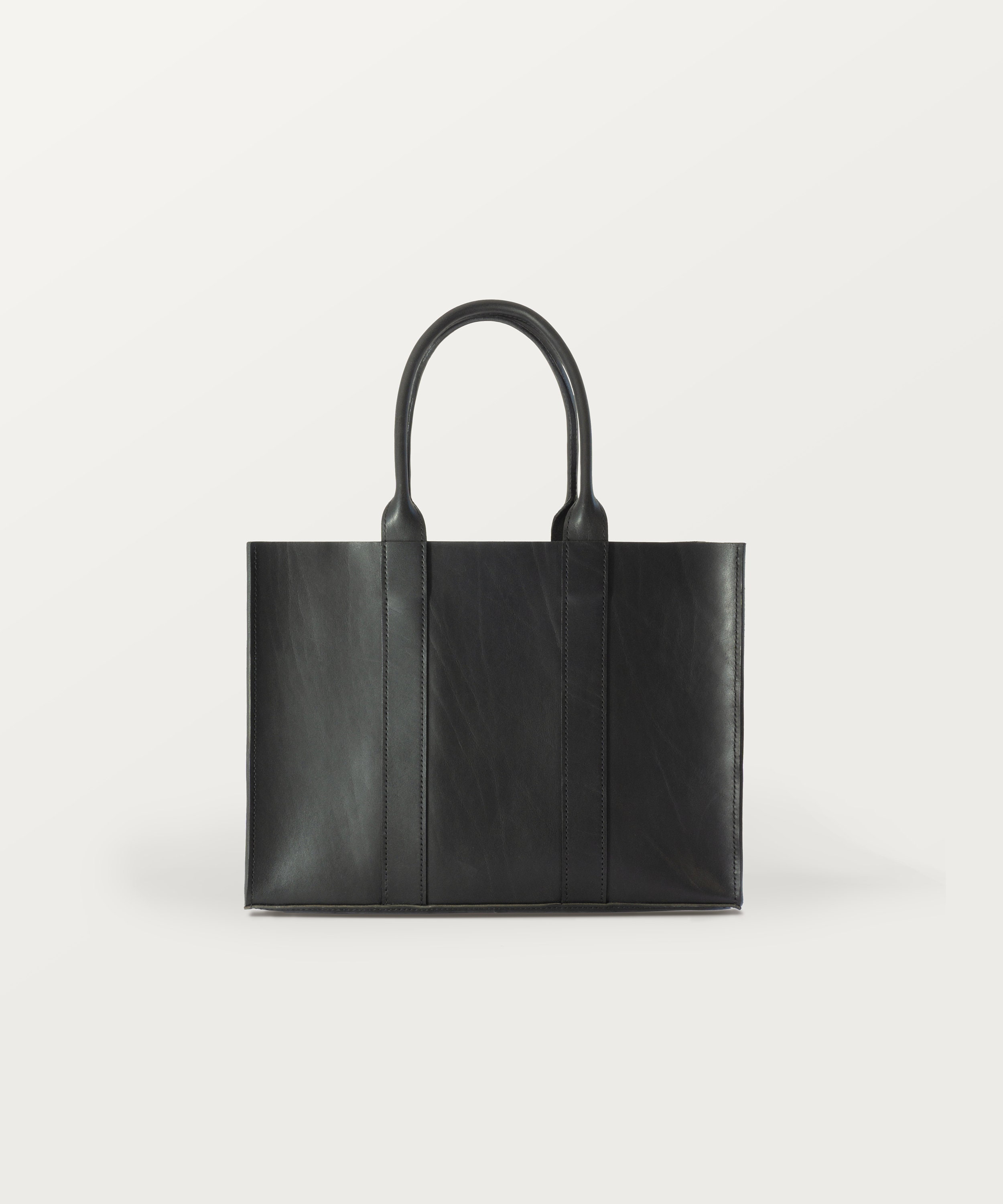 Large Black Tote Bag Aesthetic, Sustainable Leather With Pocket Stylish