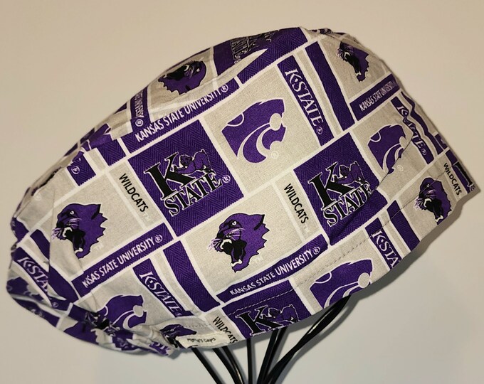 Women's Tie Back Kansas State Wildcats Surgical Scrub Hat Etsy