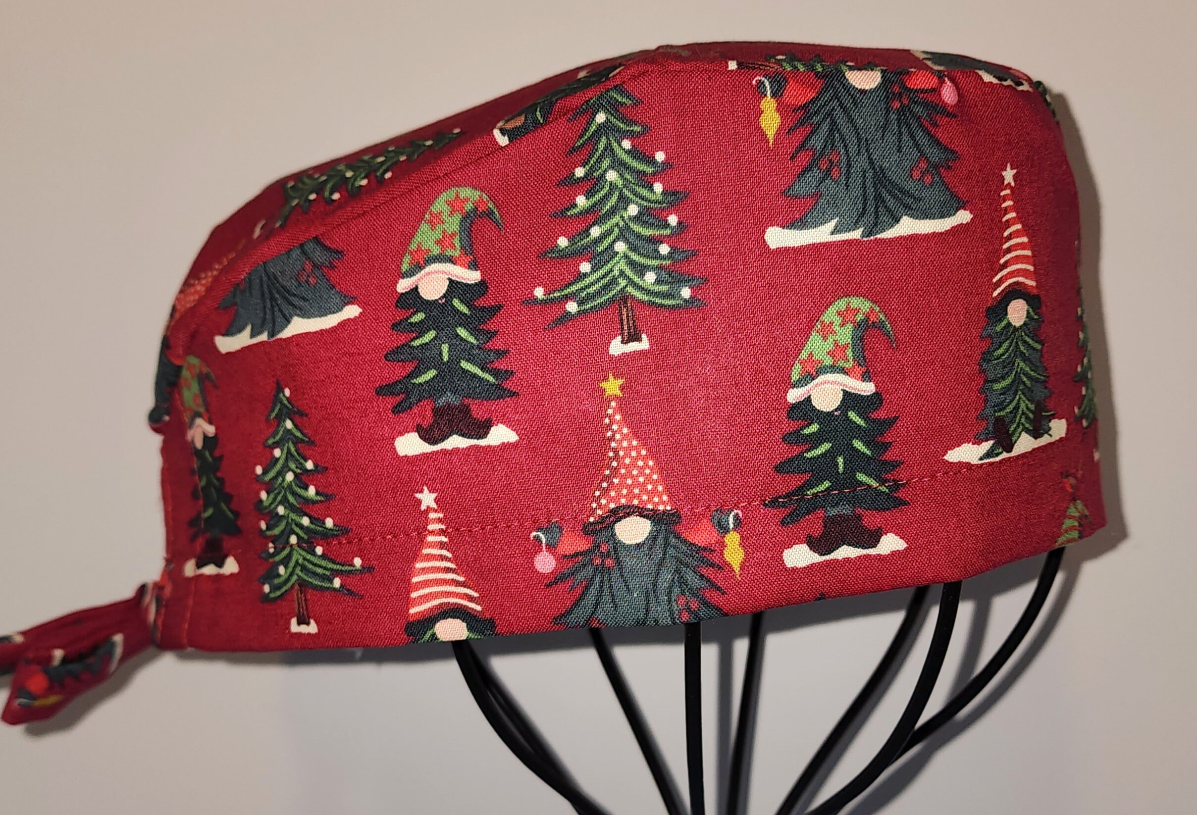 Christmas Tree Gnomes Scrub Cap