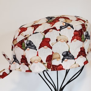 Flannel Gnomes Winter Holiday Scrub Cap