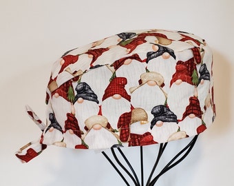 Flannel Gnomes Winter Holiday Scrub Cap
