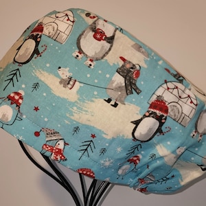 Penguin Snow Day Winter Holiday Scrub Cap