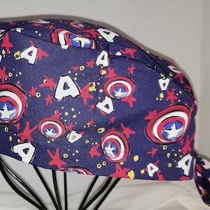 Stylized Captain America Scrub Cap