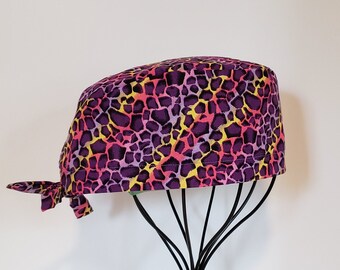 Rainbow Cheetah Scrub Cap