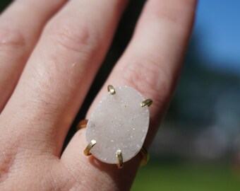 Druzy Adjustable Ring