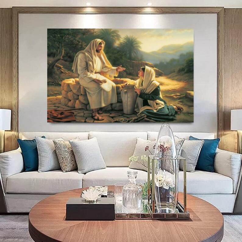 Simon Dewey Jesus is Talking With Samaritan Woman Religious Wall Decor