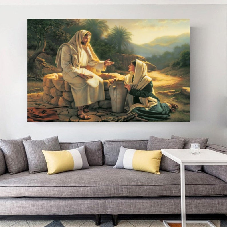 Simon Dewey Jesus is Talking With Samaritan Woman Religious Wall Decor