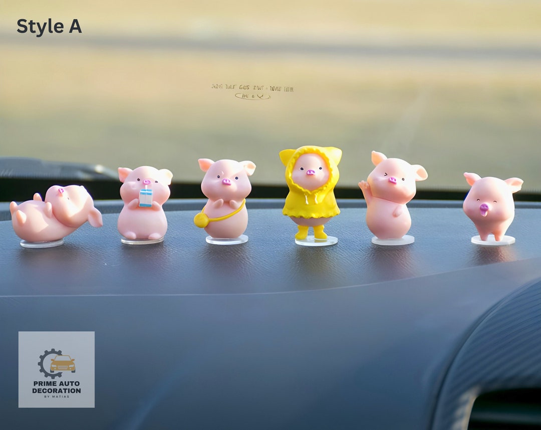 Piggy Friends Car Accessories Pig Car Decorations Cute Piggy Etsy