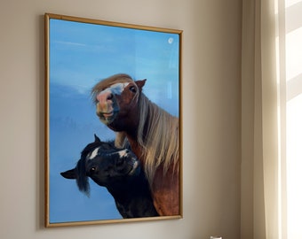 Two Horses Photo Print | Playful Equine Art (Digital Download)