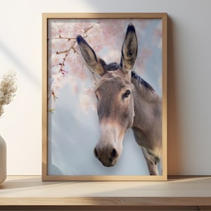 Donkey Portrait with Flowers Digital Download Donkey Lover Gift