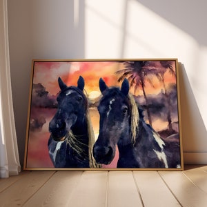 Watercolor Horse Portrait Instant Digital Download Horse Lover Gift