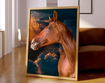 Pferd im Sturm Porträt Sofortiger digitaler Download druckbare Pferdefotografie