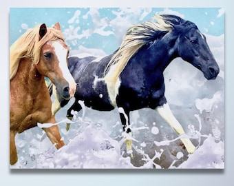 Galoppierendes Pferd Aquarell digitaler Download Pferd Kunst Home Decor