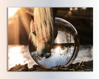 Arte imprimible de caballo, descarga digital, regalo de fantasía para chica caballo