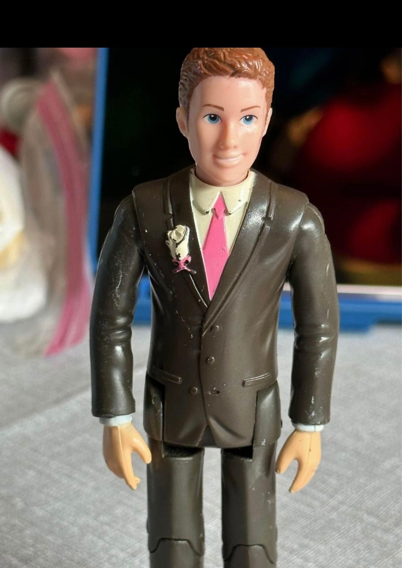Dolls House Miniature 1:12 Porcelain People Man In Black Wedding Suit Groom