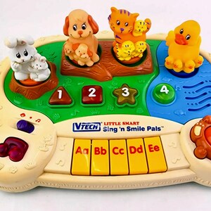 Vintage VTech Little Smart Sing n Smile Pals Piano Animal Lights Music  Works