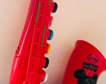 Disney Mickey Mouse Triple Sounds Saxophone Red Color HTF