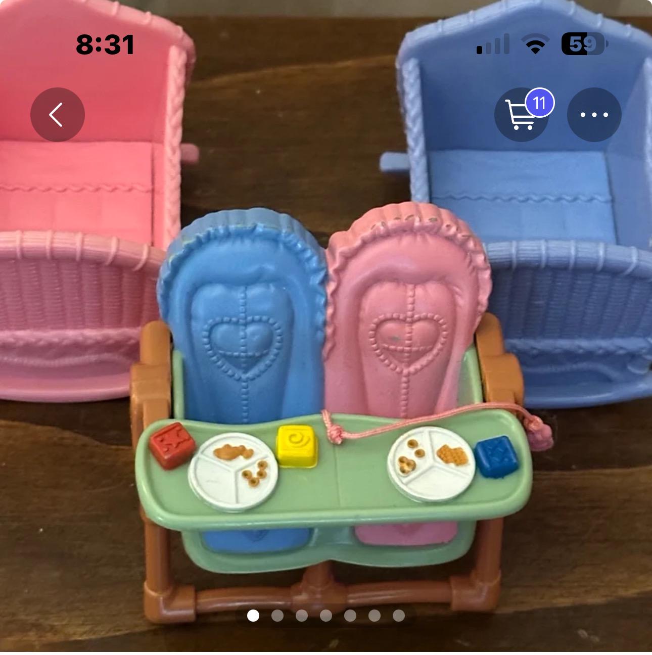 Fisher-Price Loving Family Dollhouse Twin cribs and High Chair