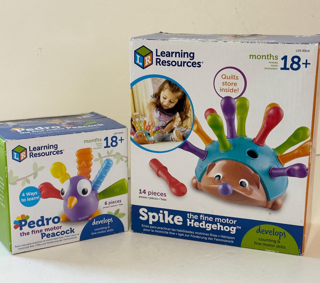 Learning Resources Spike the Fine Motor Hedgehog & Pedro the Peacock - Etsy