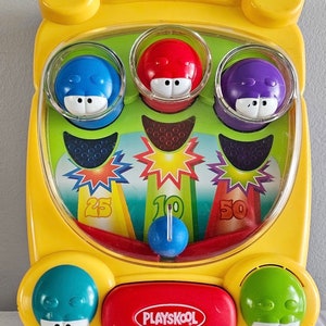 Vintage Playskool Toddler Pinball Poppin Bedbugs Toy Machine