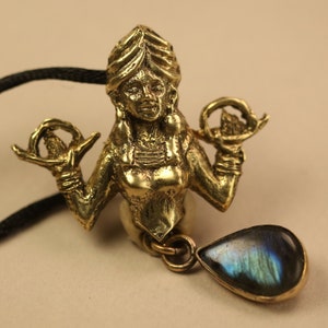 Goddess Lilith Pendant with Labradorite