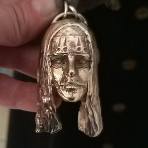 Joey Jordison Portrait Pendant in Brass