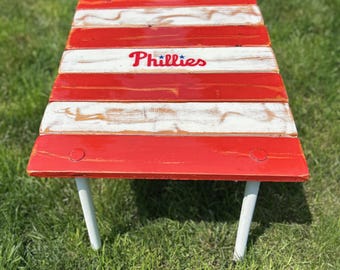 Mesa plegable portátil de los Philadelphia Phillies en bolsa / Regalo para fanáticos de los Phillies