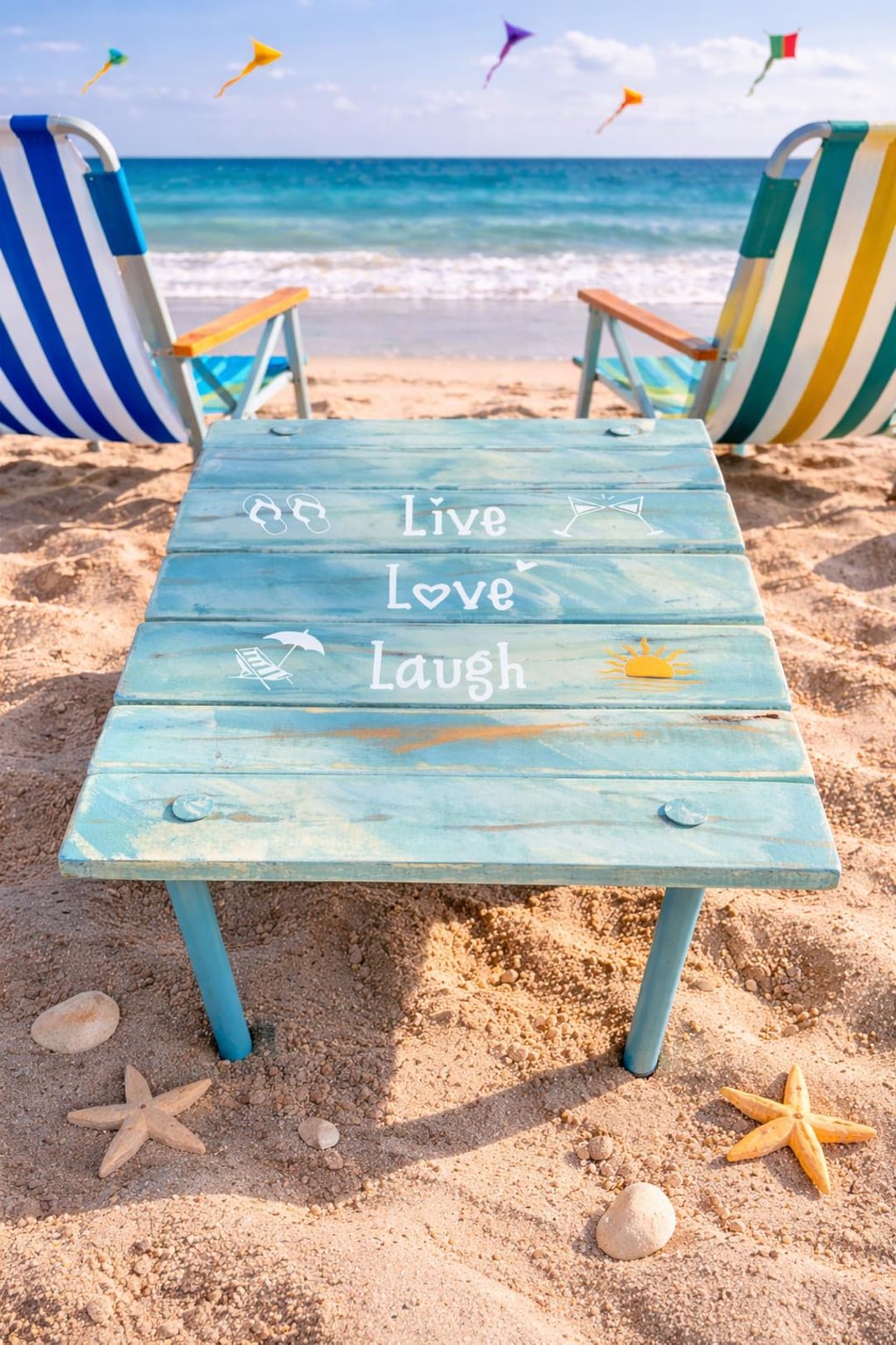 Turquoise Beach Table in a Bag|live Love Laugh|portable Lightweight ...