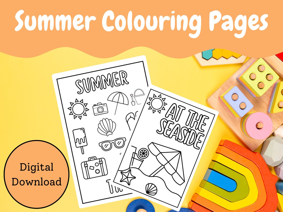 Summer Colouring Pages Colouring Sheets Summer Activity - Etsy