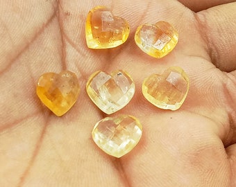2,3,4,5 pieces Natural Citrine carved Faceted Heart Gemstone, 10 mm Approx, Women jewelry making earring crystal gemstone jewelry idea
