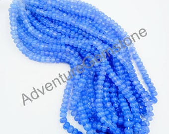 10 pezzi di calcedonio blu naturale intagliato a forma di melone (da 5 a 10 mm), per la creazione di gioielli da donna, orecchini con pietre preziose, gioielli con cristalli