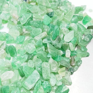 50 Green Strawberry Quartz Gemstones: 4-6mm Raw Loose Crystals