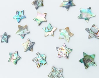 2,3,4 Pieces Multi Abalone Star Shape Briolettes, Natural Abalone Smooth Star Shape Gemstone Bead, Loose Hand Carved Beads, Star Beads 10MM