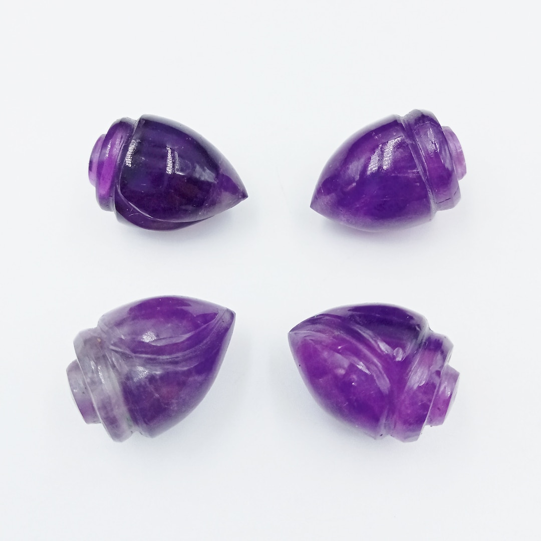 2,3,4 Pieces Natural Purple Amethyst Conch Shell Carved Gemstone ...