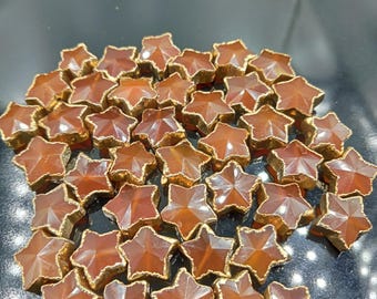 Natural Carnelian Hand Carved Star Shape Briolettes, Carnelian Faceted Star Beads, Wholesale Loose Beads for Jewelry, 10MM, Hand Carved Star