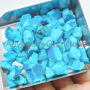 10 Pieces Charming Natural SyntheticTurquoise Raw Size 10-16 MM Sky Blue Rough, Lucky Stone Of Turquoise Raw  Wholesale Earth Mined Gemstone