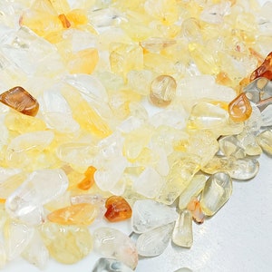 50 Raw Citrine Crystal Stones: Yellow Healing Crystals (4-6 MM)