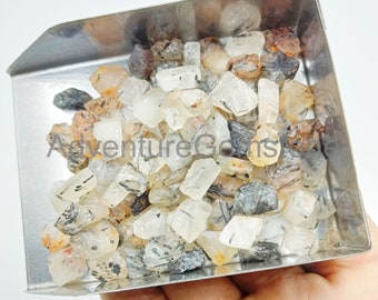 20 Pieces Black Rutile Gemstone Rough 3-5 MM Raw, Natural Rutile Gemstone Untreated Tiny Raw Loose Gemstone Awesome Quality Rutile Rough