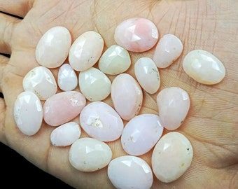 5 stuks natuurlijke roze opaal facetten onregelmatige roossneden edelsteen, 5 x 7 tot 8 x 10 mm, vrouwen sieraden maken oorbel kristallen sieraden, losse edelsteen