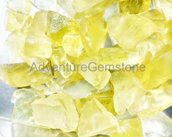 20 Pieces Lemon Gemstone Rough 8-14 MM Raw, Natural Lemon Quartz Gemstone Untreated Tiny Raw Loose Gemstone Awesome Quality Lemon Rough SALE