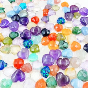 AAA Multi Smooth Heart Carved Briolettes, Natural Multi Heart Shape Gemstone Beads, Loose Hand Carved Beads, Multi Heart Carving, 10-12MM